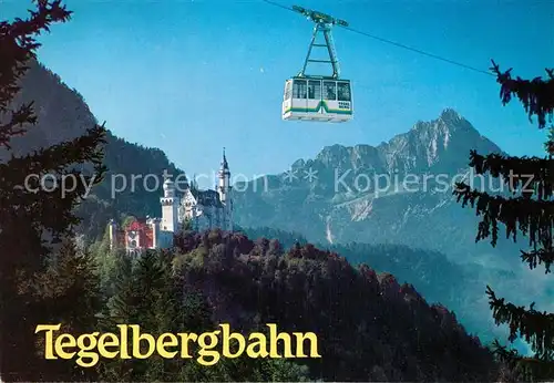 AK / Ansichtskarte Seilbahn Tegelberg Schloss Neuschwanstein  Kat. Bahnen