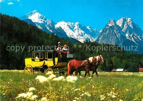 AK / Ansichtskarte Postkutsche Garmisch Partenkirchen Zugspitzgruppe  Kat. Post