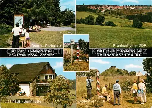 AK / Ansichtskarte Grenze Douane Zoll Schwarzes Moor Hochrhoen Gasthaus Sennhuette Erdbunker  Kat. Zoll
