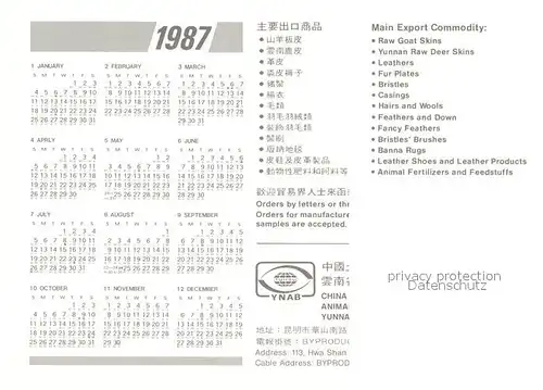 AK / Ansichtskarte Typen China Hani Yunnan Kalender  Kat. Typen
