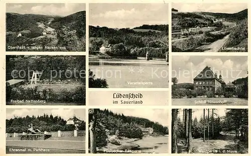 AK / Ansichtskarte Luedenscheid Schloss Neuenhoff Ehrenmal Parkhaus Kat. Luedenscheid