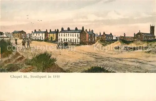 AK / Ansichtskarte Southport UK Chapel Street in 1840 Painting Kuenstlerkarte Kat. Liverpool