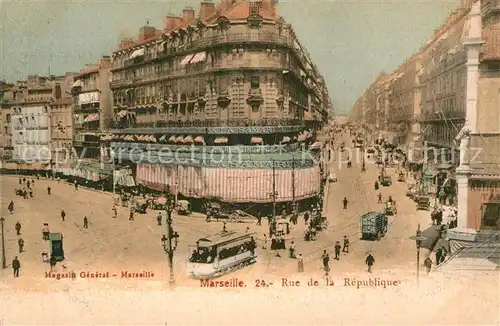 AK / Ansichtskarte Marseille Bouches du Rhone Rue de la Republique