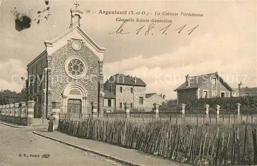 AK / Ansichtskarte Argenteuil Val d Oise Colonie Parisienne Chapelle Sainte Genevieve Kat. Argenteuil