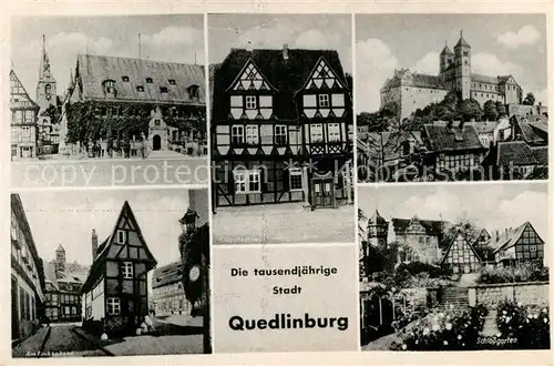 AK / Ansichtskarte Quedlinburg Schlossgarten Schloss Finkenherd Kat. Quedlinburg