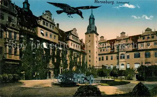 AK / Ansichtskarte Merseburg Saale Schlosshof Kanonen Kat. Merseburg