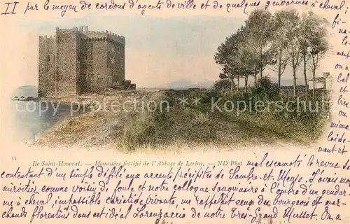 AK / Ansichtskarte Ile Saint Honorat Alpes Maritimes Monastere fortifie Abbaye de Lerins