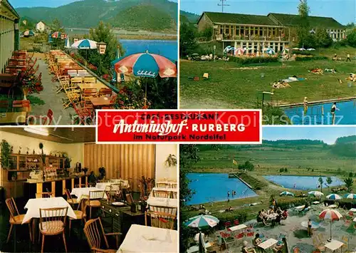 AK / Ansichtskarte Rurberg Cafe Restaurant Antoniushof Schwimmbad Kat. Simmerath