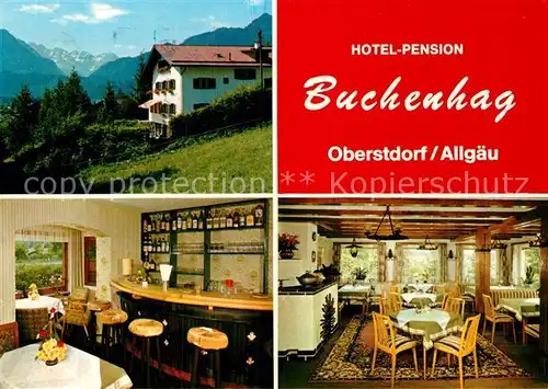 AK / Ansichtskarte Oberstdorf Hotel Pension Buchenhag Bar Gaststube Kat. Oberstdorf
