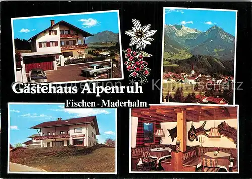 AK / Ansichtskarte Maderhalm Gaestehaus Alpenruh Gaststube Panorama Kat. Fischen i.Allgaeu
