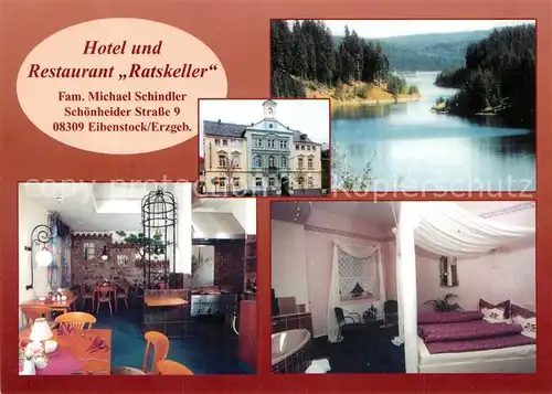 AK / Ansichtskarte Eibenstock Hotel Restaurant Ratskeller Gastraum Bad Doppelzimmer Kat. Eibenstock