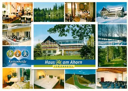 AK / Ansichtskarte Kottenheide Hotel Haus am Ahorn Sprungschanze Tagungsraum Doppelzimmer Gaststube Kat. Schoeneck Vogtland