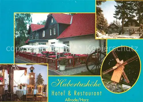 AK / Ansichtskarte Allrode Gasthaus Hubertushoehe Muehle Gastraum Kat. Allrode