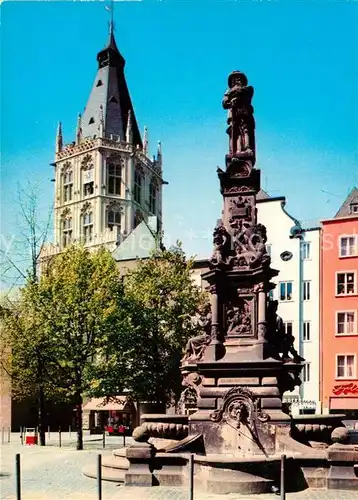 AK / Ansichtskarte Koeln Rhein Altermarkt mit Jan von Werth Denkmal Rathausturm  Kat. Koeln