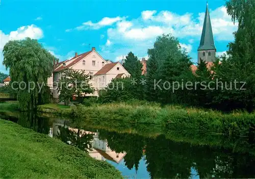 AK / Ansichtskarte Buende Westfalen Partie an der Else mit Laurentiuskirche