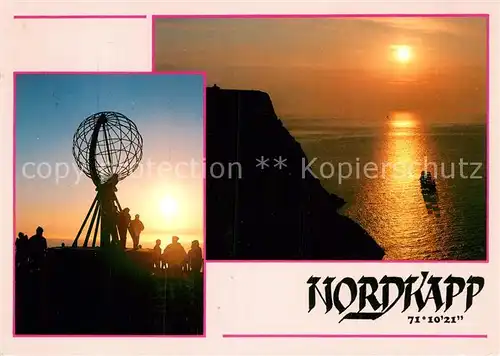 AK / Ansichtskarte Nordkapp Sonnenuntergang 