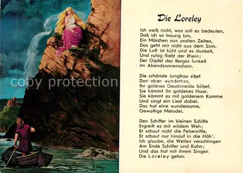 AK / Ansichtskarte Loreley Lorelei Gedicht  Kat. Sankt Goarshausen