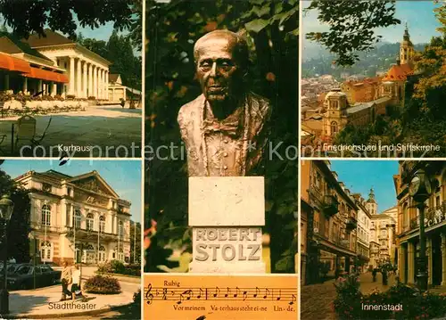 AK / Ansichtskarte Komponist Robert Stolz Baden Baden Kurhaus Stadttheater Friedrichsbad  Kat. Musik