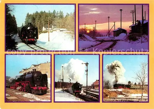 AK / Ansichtskarte Lokomotive Schoeneck Zwotental Thossfell Muldenberg  Kat. Eisenbahn