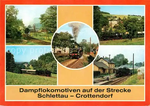 AK / Ansichtskarte Lokomotive Dampflokomotiven Schlettau Crottendorf Zschopautal  Kat. Eisenbahn