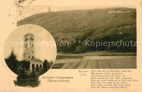 AK / Ansichtskarte Rinteln Klippenturm Weserlied  Kat. Rinteln