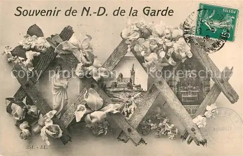 AK / Ansichtskarte Marseille Bouches du Rhone Souvenir de Notre Dame de la Garde