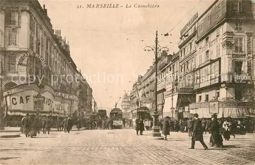 AK / Ansichtskarte Marseille Bouches du Rhone La Cannebiere