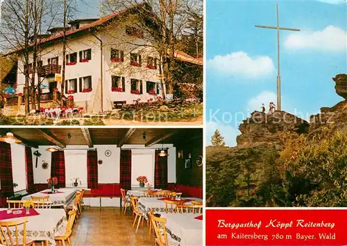 AK / Ansichtskarte Koetzting Berggasthof Koeppl Reitenberg Speisesaal Gipfelkreuz Kat. Bad Koetzting