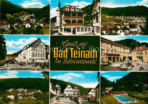AK / Ansichtskarte Bad Teinach Zavelstein Kurhaus Schwimmbad Teilansicht Brunnen Kat. Bad Teinach Zavelstein