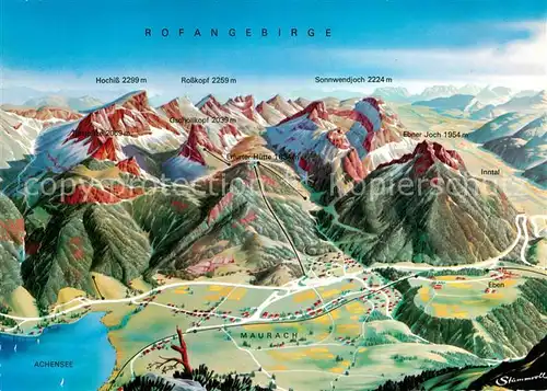 AK / Ansichtskarte Maurach Achensee Panorama Rofachseilbahn