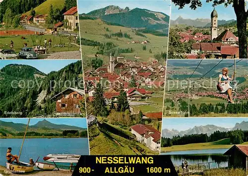 AK / Ansichtskarte Nesselwang Panorama Sesselbahn Edelsberg ZugspitzblickMinigolf  Kat. Nesselwang