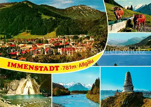 AK / Ansichtskarte Immenstadt Allgaeu Panorama Teilansicht Alm Kat. Immenstadt i.Allgaeu