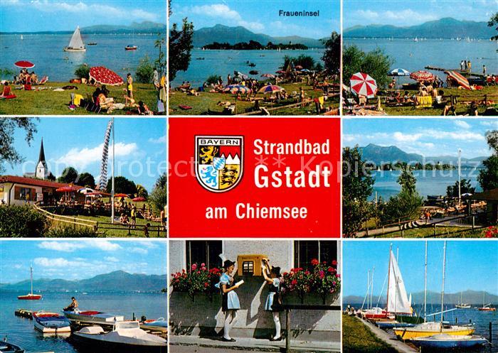 AK / Ansichtskarte Gstadt Chiemsee Fraueninsel See Hafen ...