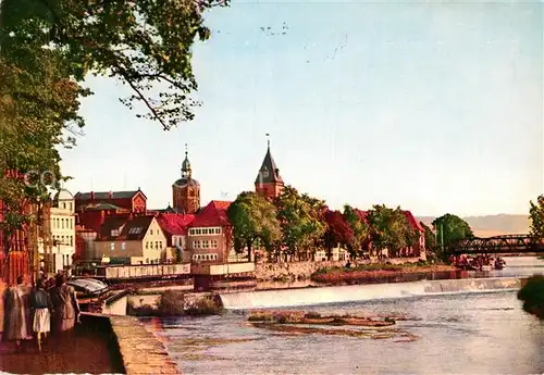 AK / Ansichtskarte Hameln Weser Partie an der Weser
