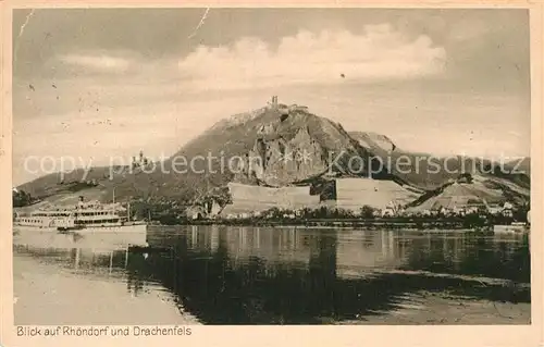 AK / Ansichtskarte Rhoendorf Blick zum Drachenfels Kat. Bad Honnef