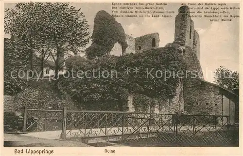 AK / Ansichtskarte Bad Lippspringe Ruine Kat. Bad Lippspringe