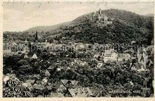AK / Ansichtskarte Wernigerode Harz Teilansicht mit Schloss Kat. Wernigerode