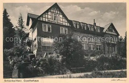 AK / Ansichtskarte Schierke Harz Goethehaus Kat. Schierke Brocken