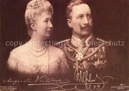 AK / Ansichtskarte Wilhelm II Kaiserin Auguste Victoria  Kat. Persoenlichkeiten