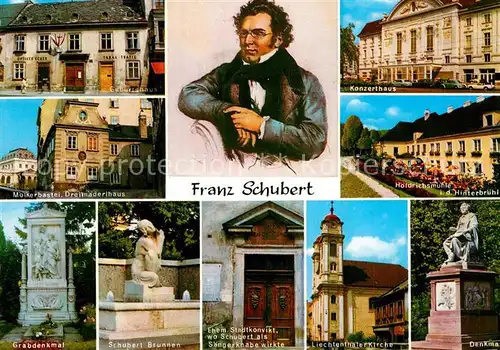 AK / Ansichtskarte Schubert Franz Wien Geburtshaus Konzerthaus Hoeldrichsmuehle Hinterbruehl  Kat. Persoenlichkeiten