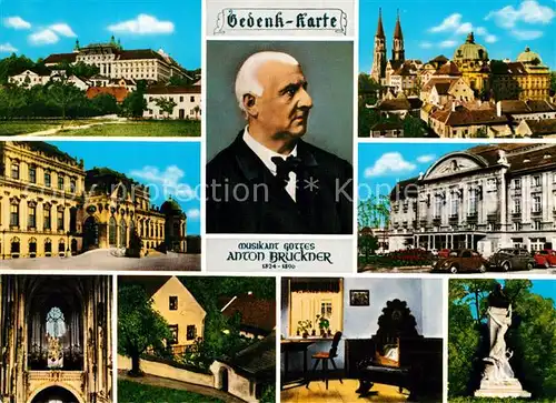 AK / Ansichtskarte Komponist Anton Brueckner Schloss Belvedere Wien Konzerthaus Ansfelden  Kat. Musik