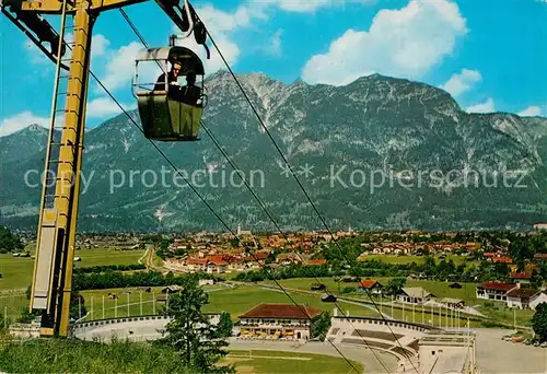 AK / Ansichtskarte Seilbahn Eckbauer Kramer Olympia Skistadion Garmisch Partenkirchen  Kat. Bahnen