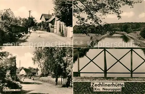 AK / Ansichtskarte Zechlinerhuette Dorfstrasse Neustrelitzer Strasse Huettenkanal Kat. Rheinsberg