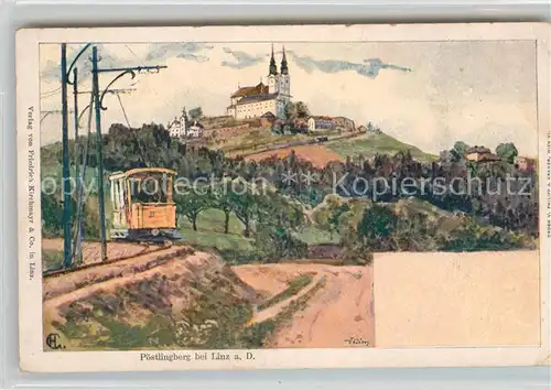 AK / Ansichtskarte Poestlingberg Wallfahrtskirche Eisenbahn Kat. Linz