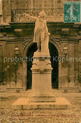 AK / Ansichtskarte Aix en Provence Monument Statue Mirabeau Cour de l Hotel de Ville Kat. Aix en Provence