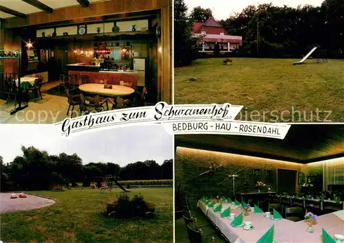 AK / Ansichtskarte Bedburg Hau Gasthaus zum Schwanenhof Gaststube Spielplatz Speisesaal Kat. Bedburg Hau