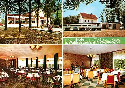 AK / Ansichtskarte Petershagen Weser Hotel Waldrestaurant Deichmuehle Gastraeume Spielplatz Kat. Petershagen