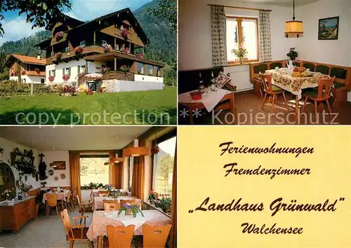 AK / Ansichtskarte Walchensee Landhaus Gruenwald Gastraeume Kat. Kochel a.See