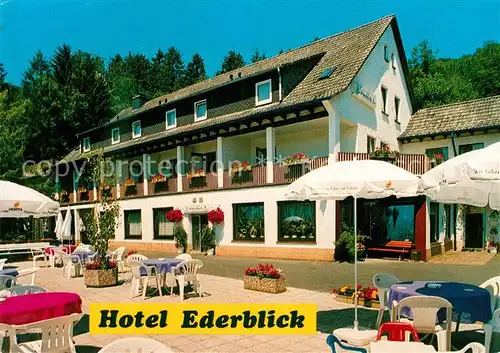 AK / Ansichtskarte Battenberg Eder Hotel Ederblick Terrasse Kat. Battenberg (Eder)