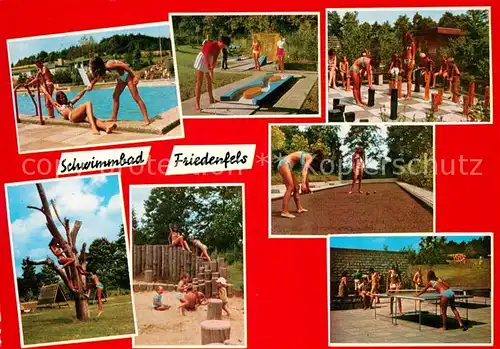 AK / Ansichtskarte Friedenfels Schwimmbad Minigolf Bocciabahn Bodenschach Spielwiese Kat. Friedenfels